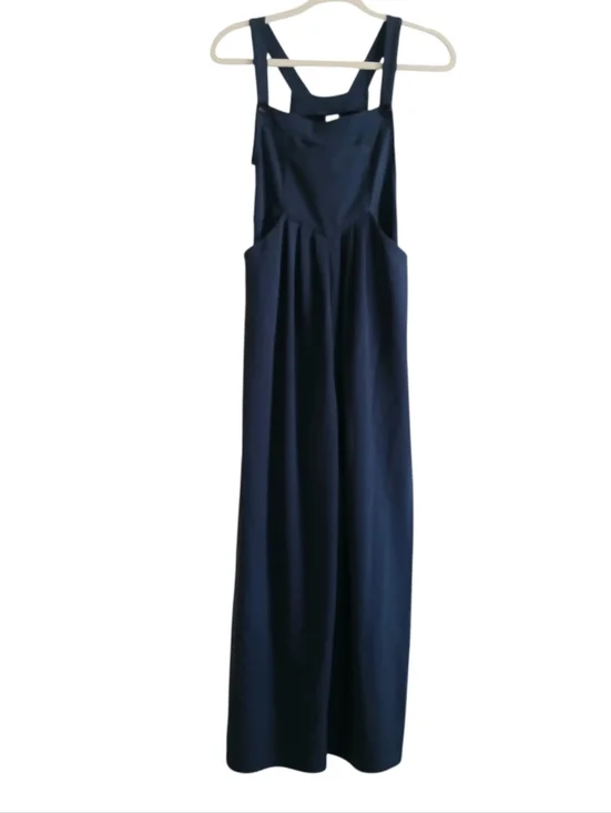 HALARA Waffle Knit Overalls Jumper Women's S Dark Blue Adjustable Relaxed Fit - Picture 2 of 10